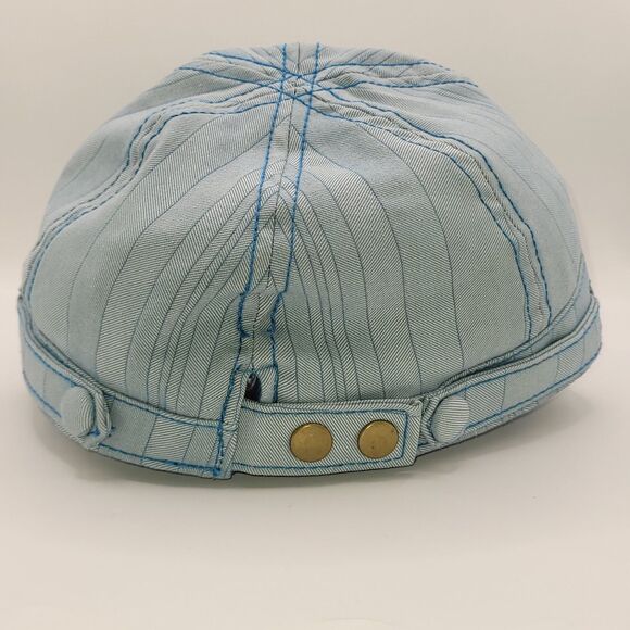 Pistil Hat Men Women Sky Blue Striped Casual Cap Newsboys Cadet Fiddler VGUC - Picture 4 of 9